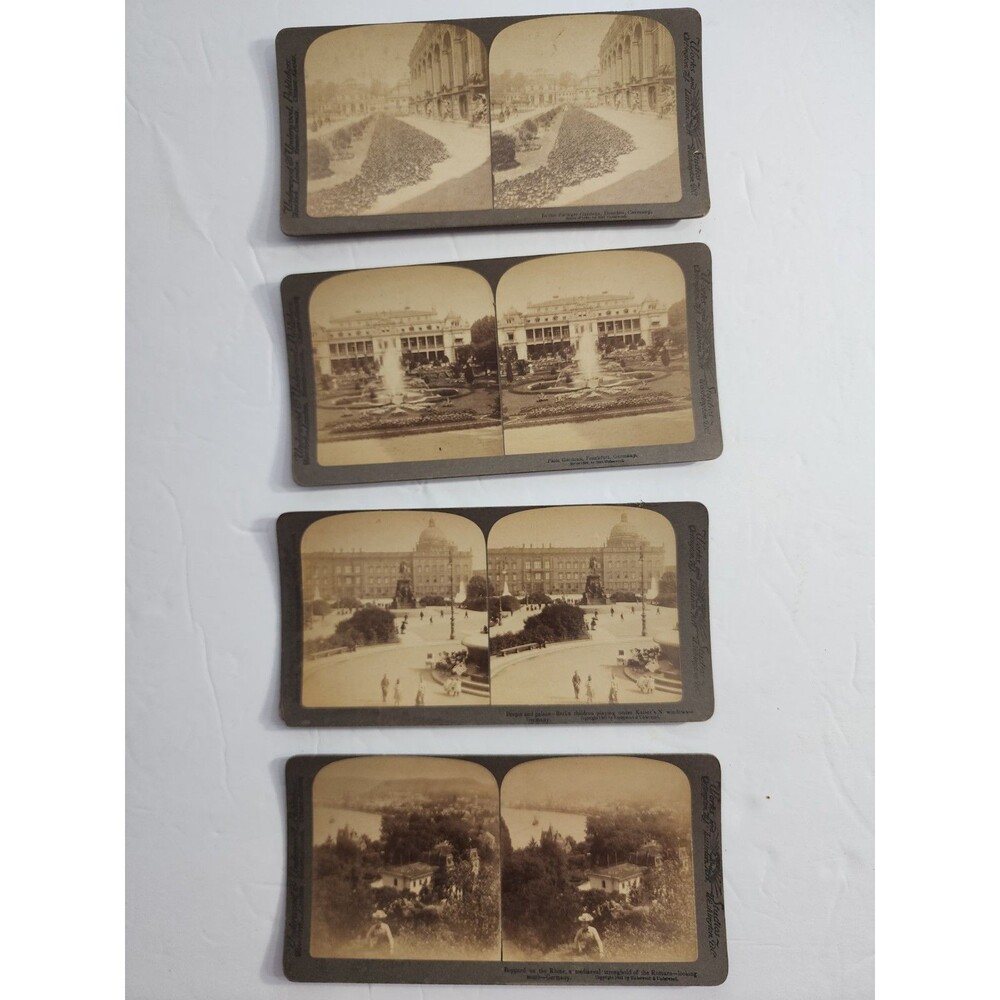 Lot of 4 Antique Underwood & Underwood Stereoview Cards Germany Berlin Dresden